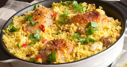 Recipe of the Month: Chicken Scallopine with Grilled Veggie Couscous